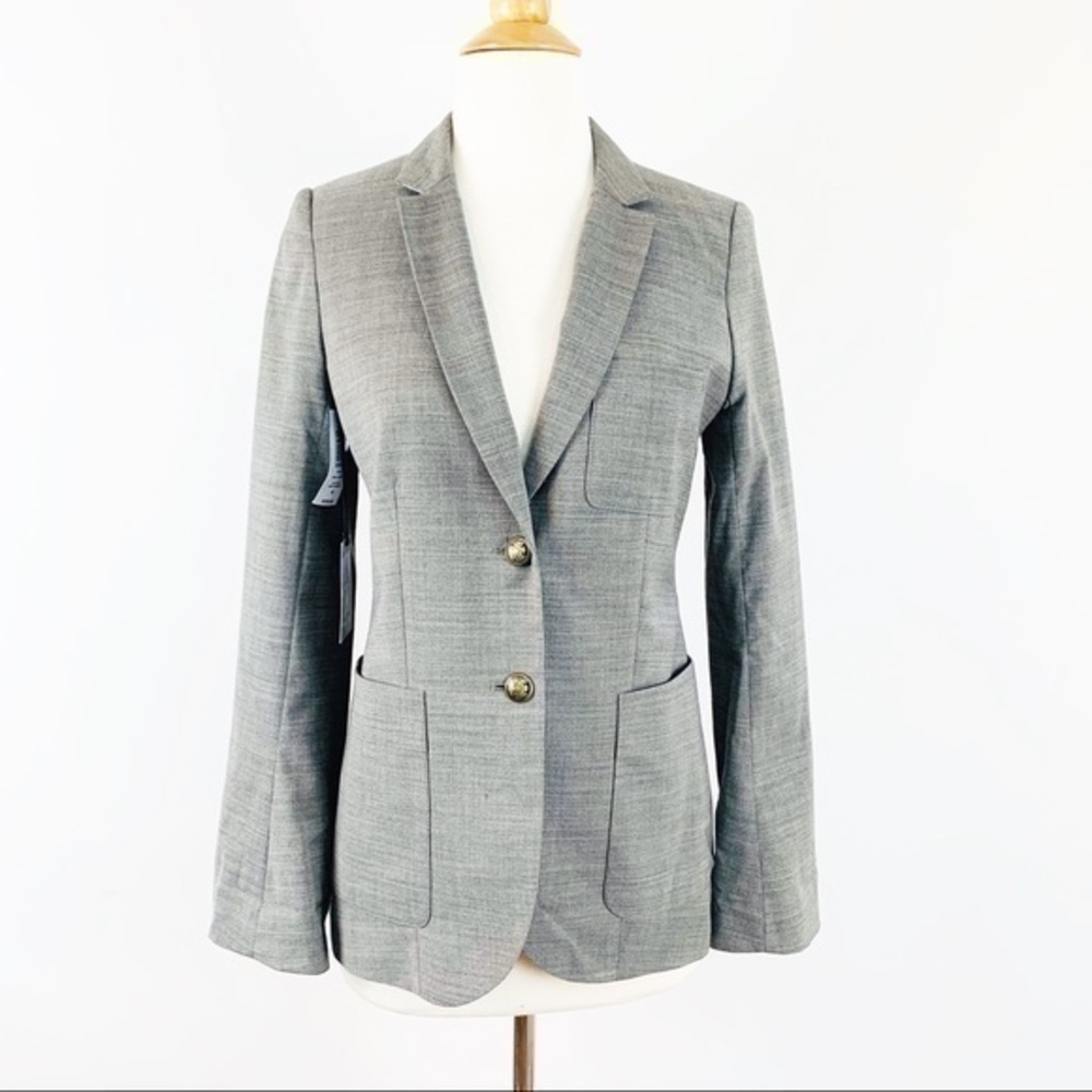 Aritzia Talula gray button front minimalist blazer
